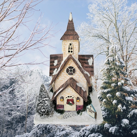 🎁 Silvestri Hearthstone Village "Hearthston Chapel" Holiday Christmas Vintage - Picture 15 of 15